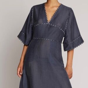 NWT MUNTHE Melanie Midi Dress, Navy, Sz  6